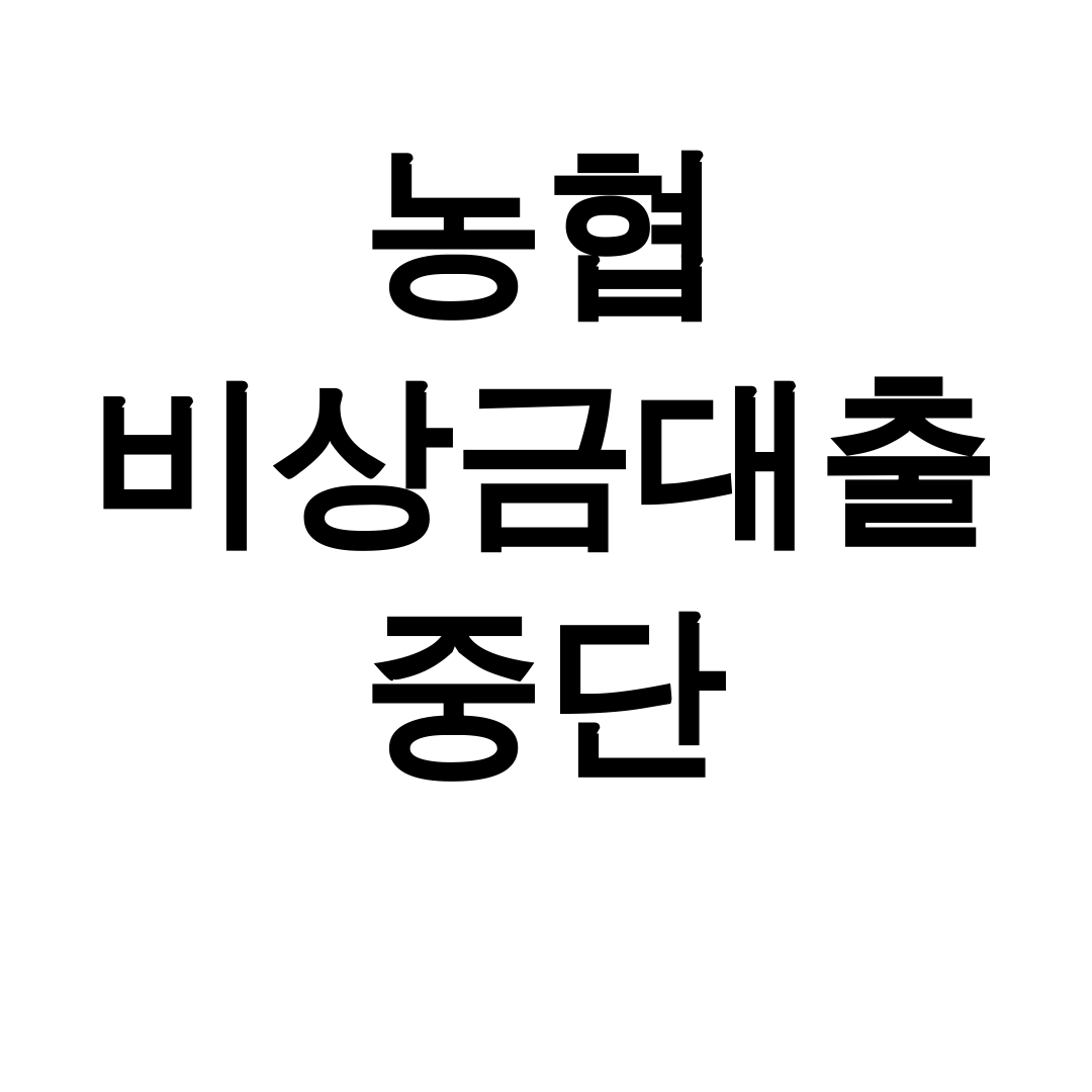 농협 비상금대출 중단